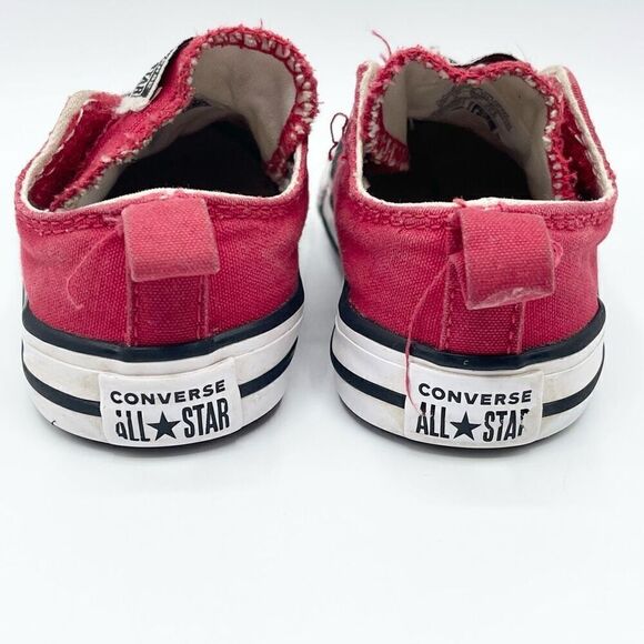 Converse All Star Fire Engine Red Canvas Side Aplix Sneaker - Toddler US 4 - Picture 3 of 8